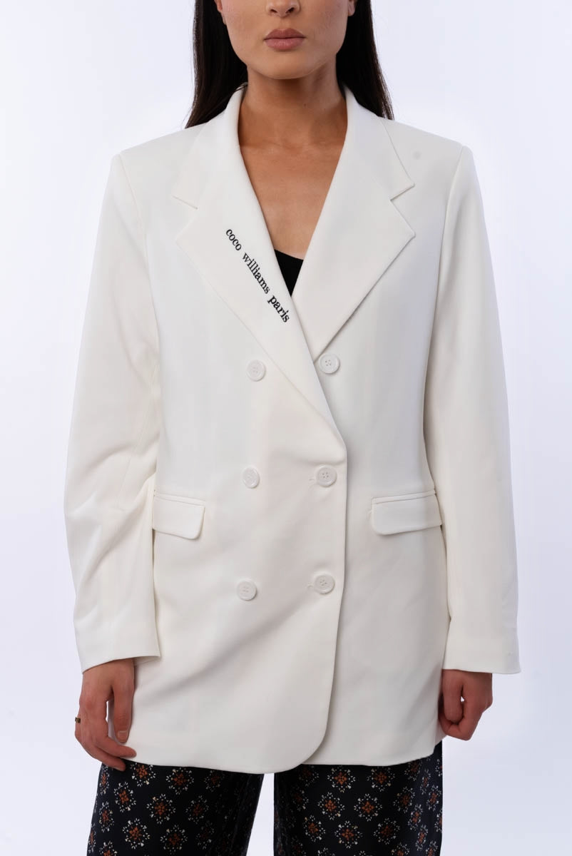 Blazer en crêpe blanc - La Parisienne