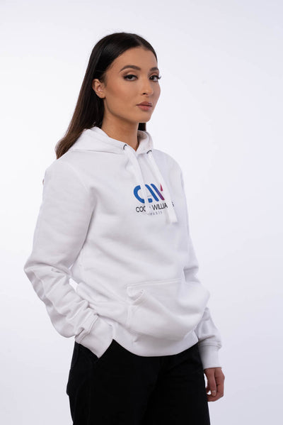 Sweat a capuche blanc - Logo