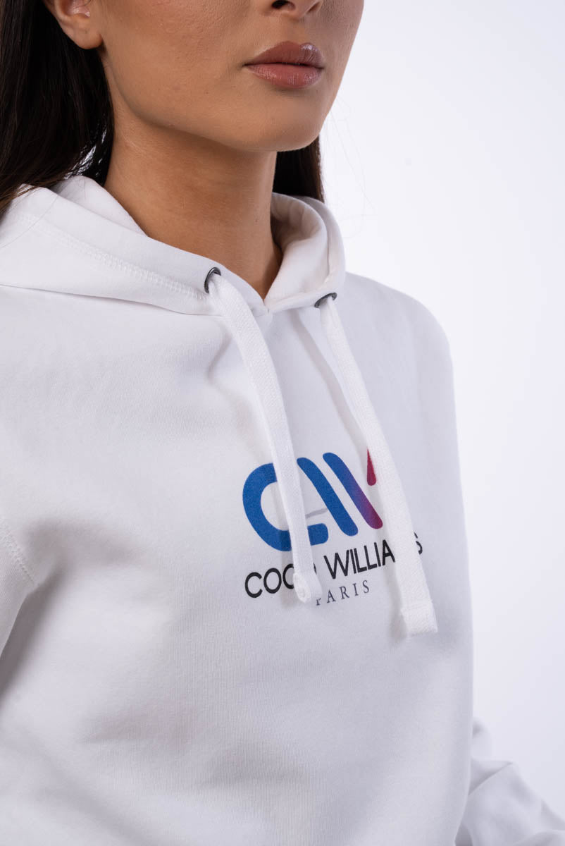 Sweat a capuche blanc - Logo