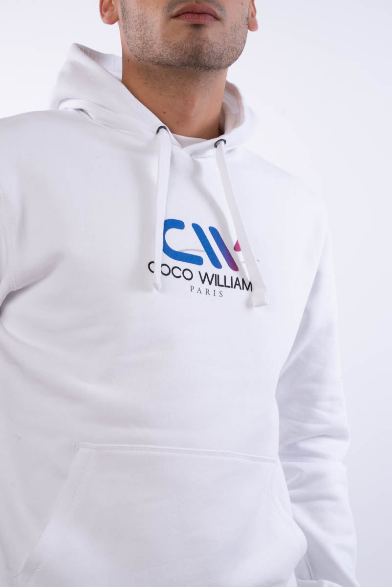 Sweat a capuche blanc - Logo