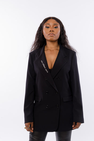 Blazer en crêpe noir - La Parsienne