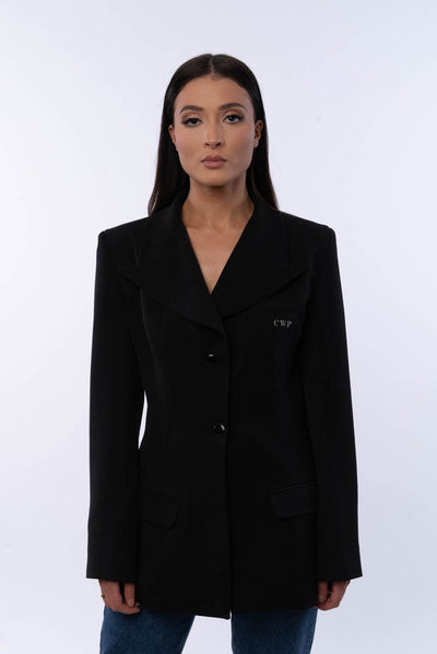 Blazer en gabardine noir - L'Intemporel