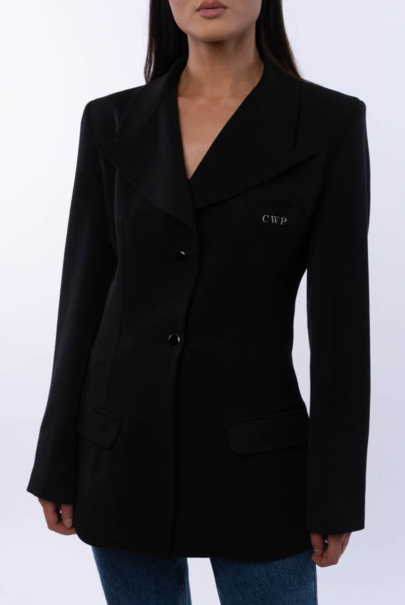 Blazer en gabardine noir - L'Intemporel