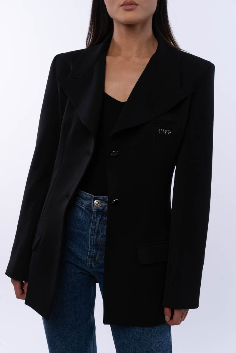 Blazer en gabardine noir - L'Intemporel