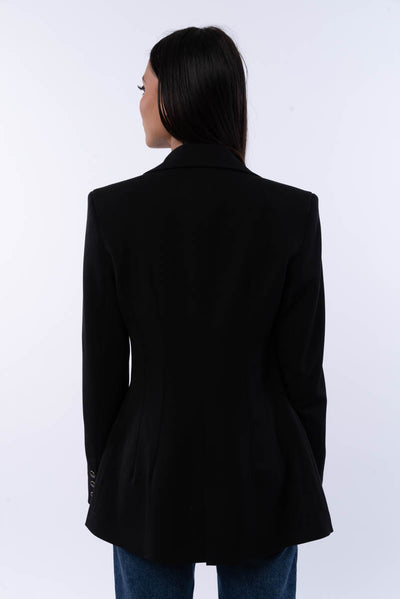 Blazer en gabardine noir - L'Intemporel